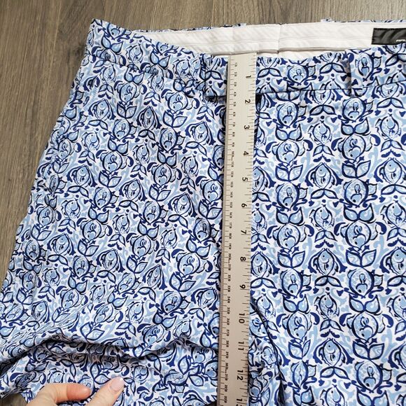 RLX Ralph Lauren Shorts Men 34 9" Performance Golf Fish Print Blue Flat Front - Picture 6 of 9